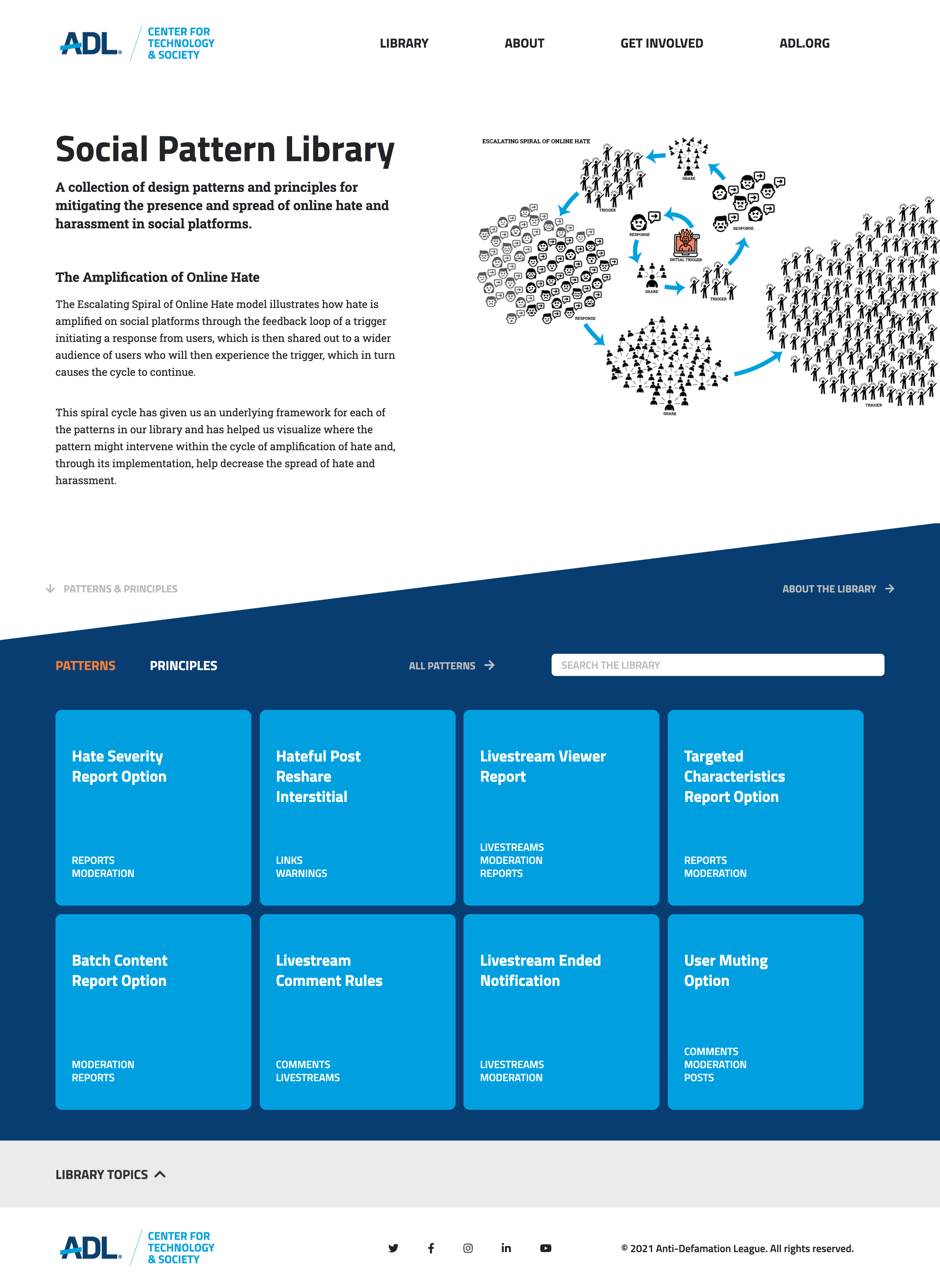 ADL Social Pattern Library Homepage screenshot