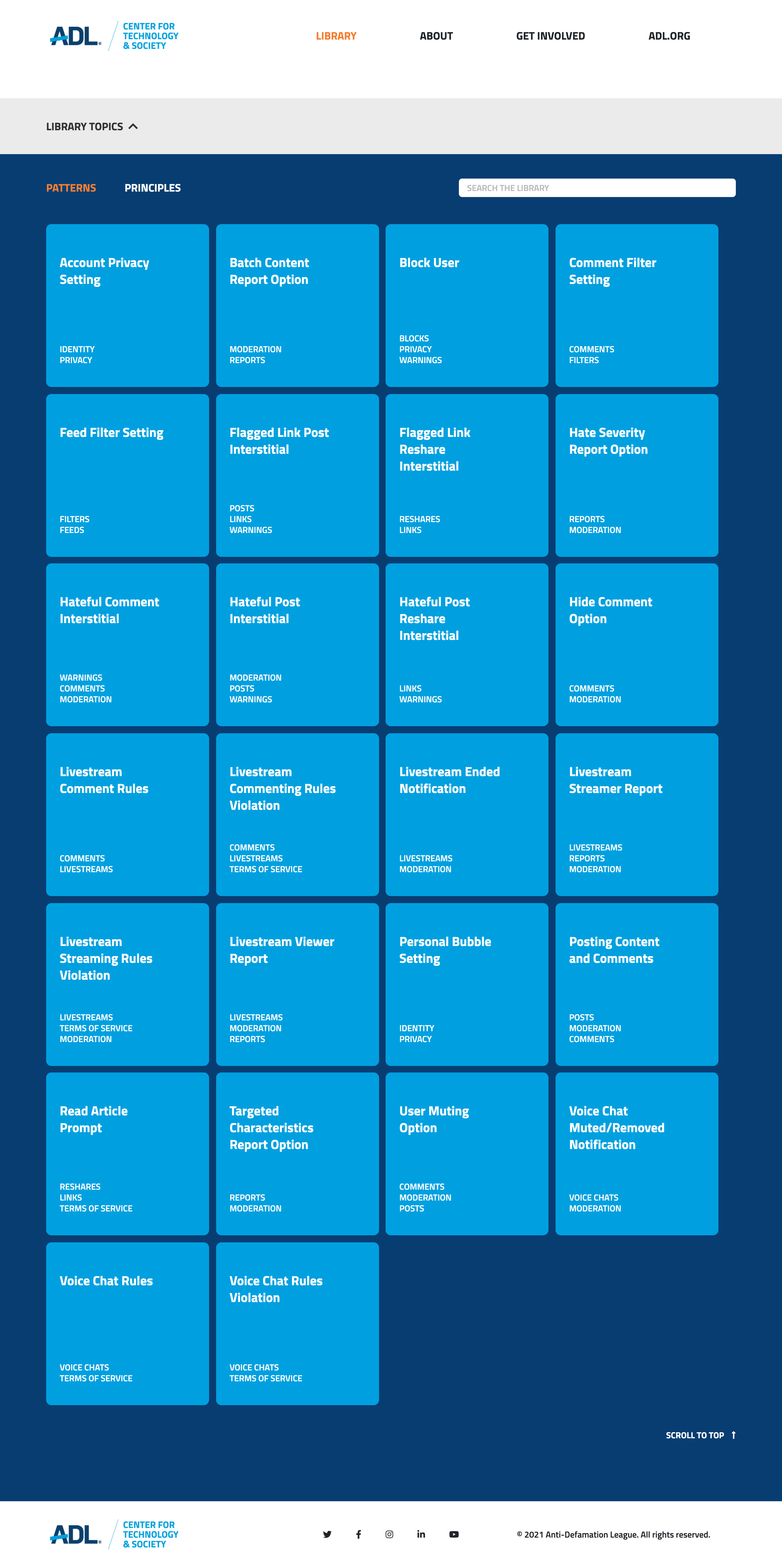 ADL Social Patterns Patterns List screenshot