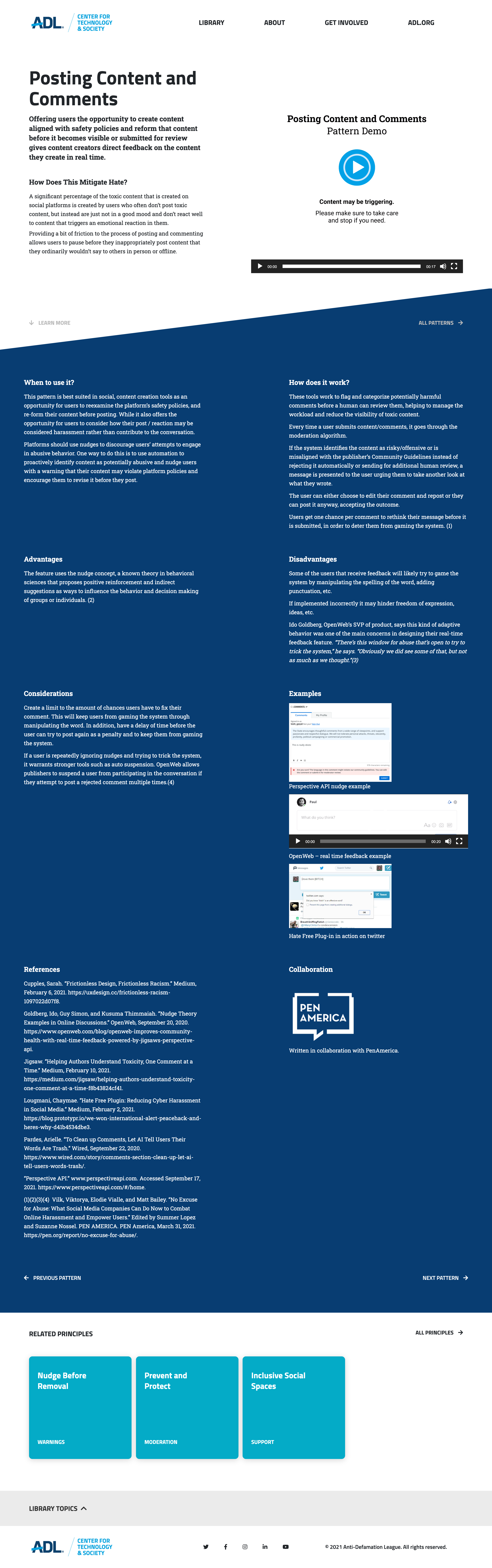 ADL Social Patterns Posting Content Pattern screenshot