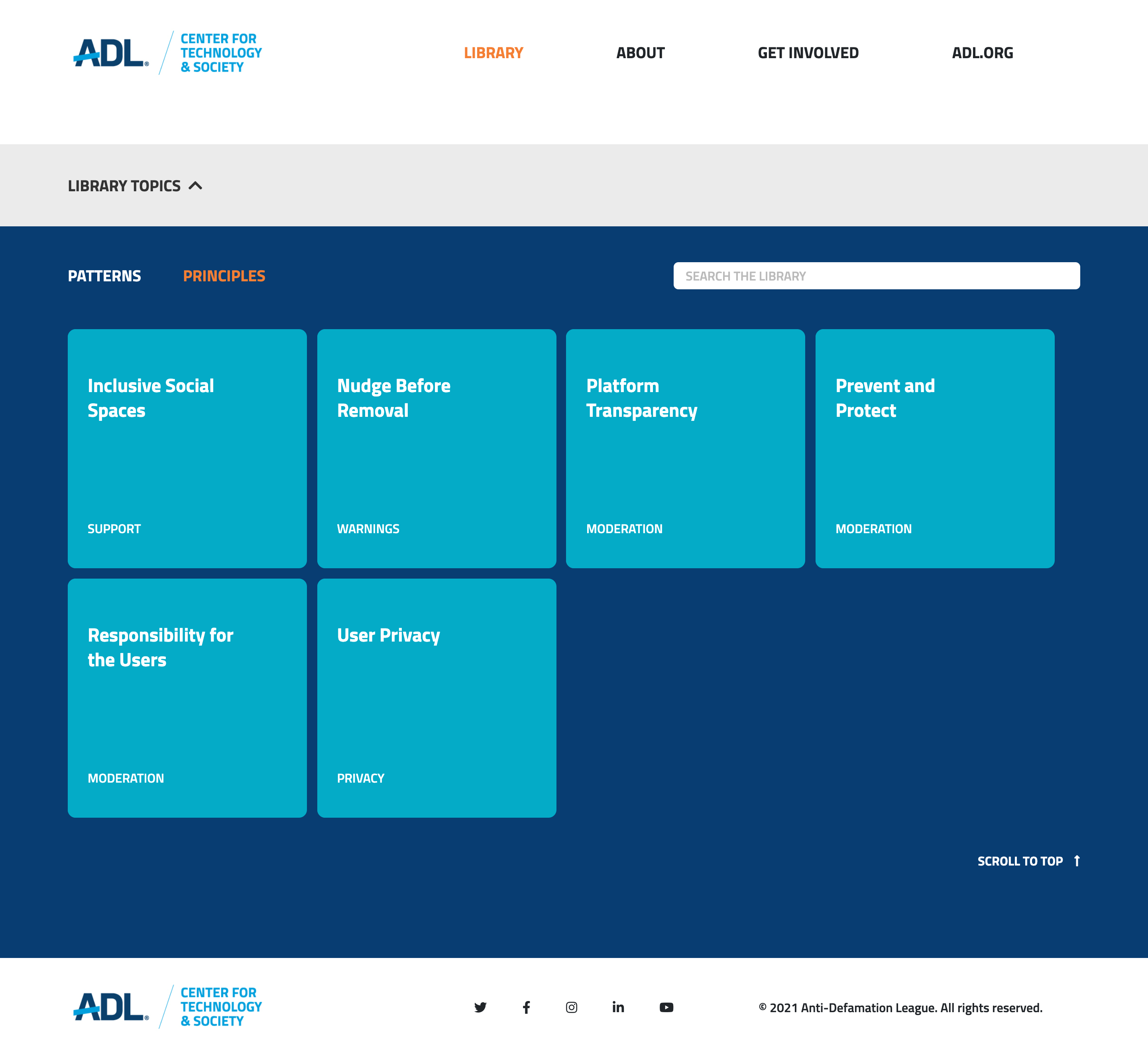 ADL Social Pattern Library Principles List